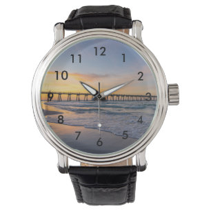 Pensacola Pier Shoreline Sunrise polshorloge Horloge