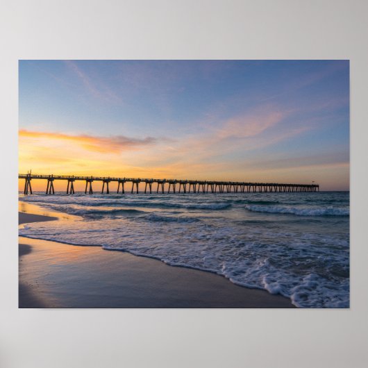 Pensacola Pier Shoreline Sunrise Poster (Voorkant)