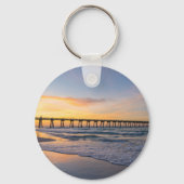 Pensacola Pier Shoreline Sunrise Sleutelhanger (Achterkant)