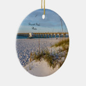 Pensacola Sand Dunes Pier Morning Circle Ornament (Rechts)