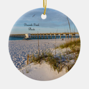 Pensacola Sand Dunes Pier Morning Circle Ornament