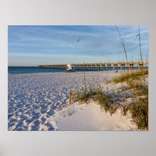 Pensacola Sand Dunes Pier Morning Poster (Voorkant)