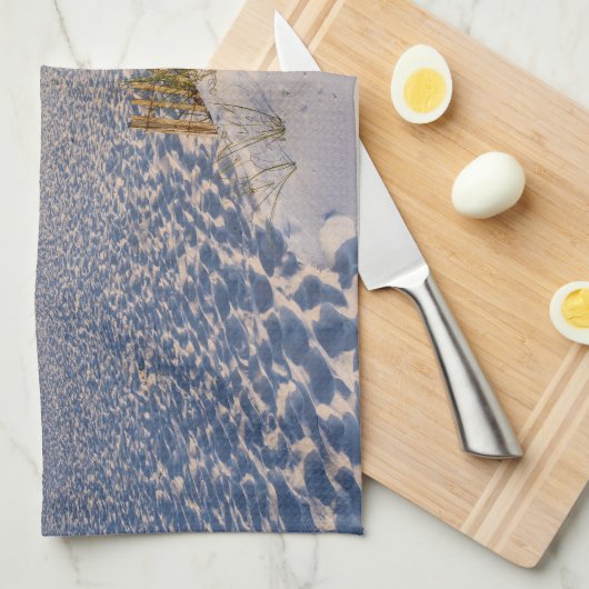 Pensacola Sand Dunes Pier Ochtend Keuken Handdoek (Quarter Fold)