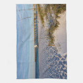 Pensacola Sand Dunes Pier Ochtend Keuken Handdoek (Verticaal)