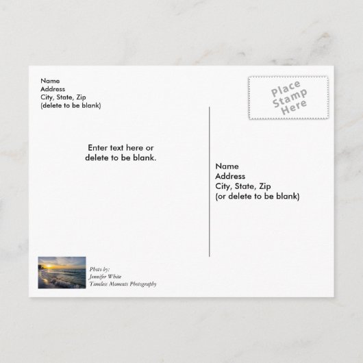 Pensacola Splashing Waves Sunrise Dank U Briefkaar Briefkaart (Achterkant)