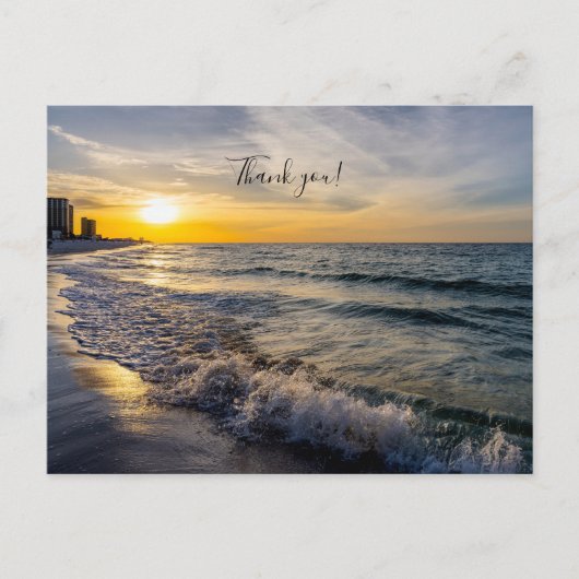 Pensacola Splashing Waves Sunrise Dank U Briefkaar Briefkaart (Voorkant)