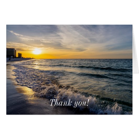 Pensacola Splashing Waves Sunrise Dank u kaart (Voorkant Horizontaal)