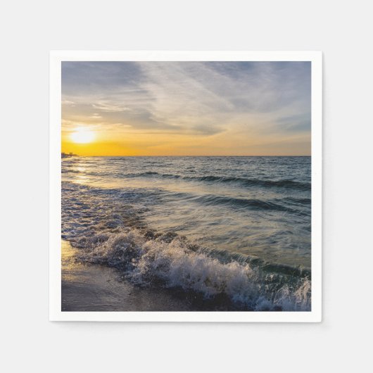Pensacola Splashing Waves Sunrise Papier servet (Voorkant)