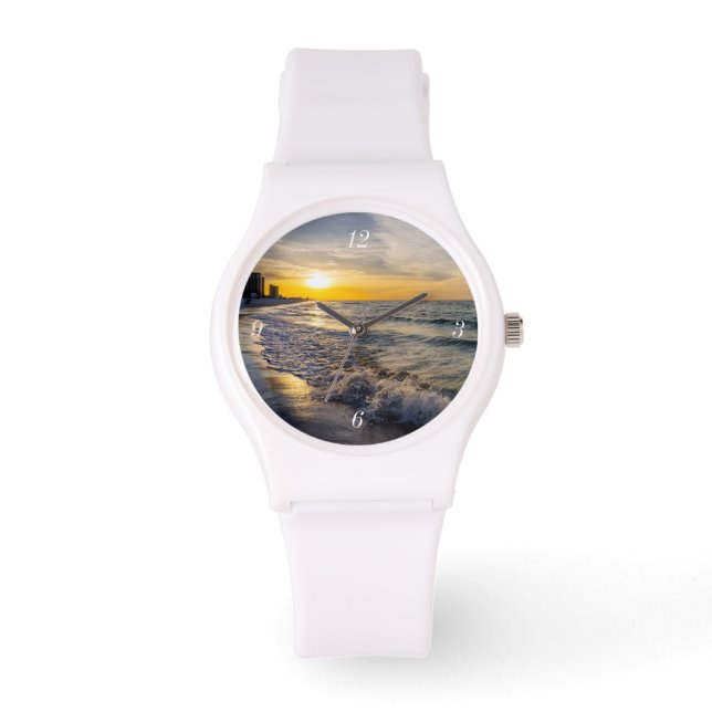Pensacola Splashing Waves Sunrise Vrouwen Horloge (Voorkant)