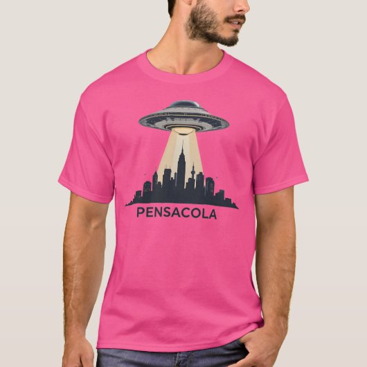 Pensacola UFO Invasion - Sci-Fi stadsbeeld kunstwe T-shirt (Voorkant)