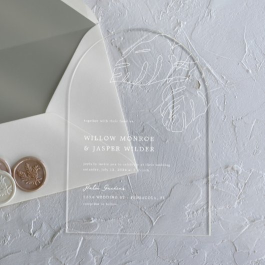 Pensacola Wedding Hawaiian Palm Leaf Acryl Uitnodigingen