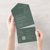 Pensacola Wedding Invitation with RSVP QR Code All In One Uitnodiging (Afscheurbaar)