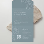 Pensacola Wedding Invitation with RSVP QR Code All In One Uitnodiging<br><div class="desc">Deze voortreffelijke uitnodiging geeft de essentie van je speciale dag weer met zijn schone lijnen, geavanceerde typografie en subtiele tropische bladschetsen. Of je nu een uitreikingsceremonie plant of gewoon een stukje kustflair in je bruiloft wilt stoppen, dit ontwerp is het epitome van tijdloze schoonheid. De minimale tropische bladschetsen voegen een...</div>