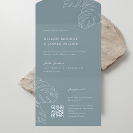 Pensacola Wedding Invitation with RSVP QR Code All In One Uitnodiging