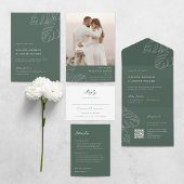 Pensacola Wedding Invitation with RSVP QR Code All In One Uitnodiging