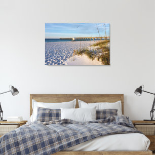 Pensacola Zandduinen Pier Ochtend Canvas Afdruk