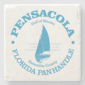 Pensacola (zeilboot) stenen onderzetter (Voorkant)