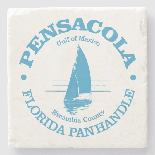 Pensacola (zeilboot) stenen onderzetter (Voorkant)