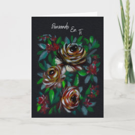 Pensando en Ti Tarjeta de Condolencias Floral Kaart