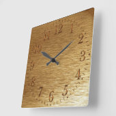 Pensed Gold Metal-look Wall-klokplaat Vierkante Klok (Hoek)