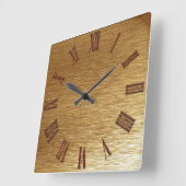 Pensed Gold Metal-look Wall-klokplaat Vierkante Klok (Hoek)