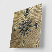Pensed Gold Pattern Sunburst Dial Wall Clock Vierkante Klok (Hoek)