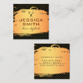 Pensed Gold Polka Dot Salon Vierkante Visitekaartje (Voorkant / Achterkant)