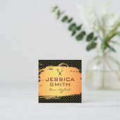 Pensed Gold Polka Dot Salon Vierkante Visitekaartje (Staand voorkant)