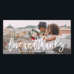 Pensed Love and Bedankt Wedding Photo Card<br><div class="desc">Dank je gasten met een aangepast bruiloft bedankt je fotokaart om afbeeldingen van je speciale dag te laten zien!</div>