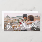 Pensed Love and Bedankt Wedding Photo Card (Voorkant / Achterkant)