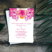Penseded Hibiscus Wedding Uitnodiging
