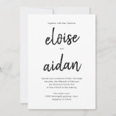 Penseded Names Modern Wedding Invitation BNM Bedankkaart (Voorkant)