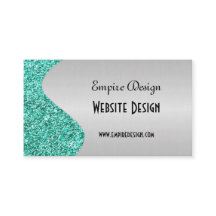 Penseel Blauwgroen Glitter-effect Faux Silver