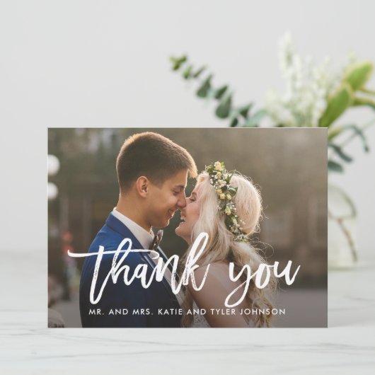 Penseel Charm Weddenschap Hartelijk dank Bedankkaart (Staand voorkant)