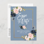 Penseel de Blauwe Roze Ventilator van het Manuscri Aankondigingskaart (Voorkant / Achterkant)