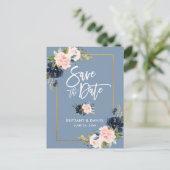 Penseel de Blauwe Roze Ventilator van het Manuscri Aankondigingskaart (Staand voorkant)