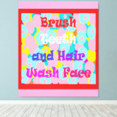 Penseel De tanden van het haaruiteinde voelen leuk Canvas Afdruk (Insitu (Houten vloer))