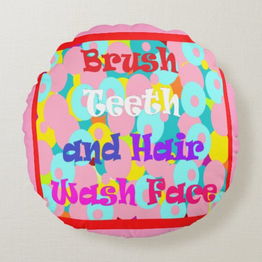 Penseel De tanden van het haaruiteinde voelen leuk Rond Kussen (Voorkant)