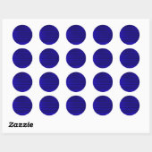 Penseel diepblauw ronde sticker (Vel)