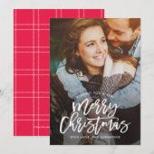  Penseel EDITABLE COLOR Holiday Photo Card Feestdagenkaart (Voorkant / Achterkant)