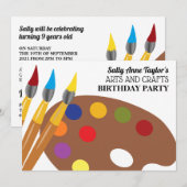 Penseel en palet verven, kunstwerken en kunstschat kaart (Voorkant / Achterkant)