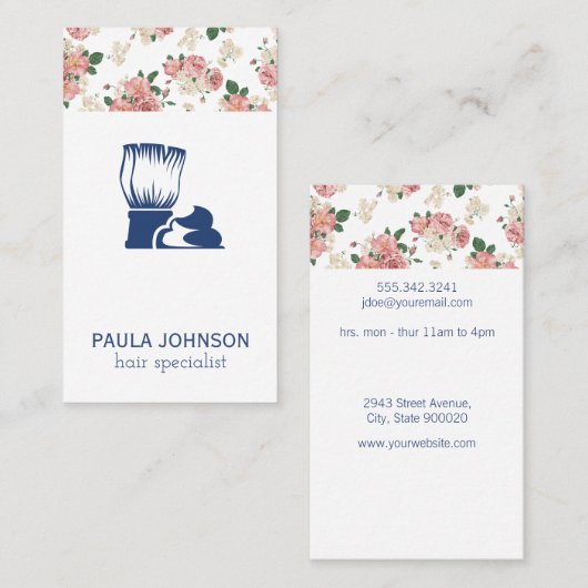 Penseel- en schuifaanlooppatroon visitekaartje (Voorkant / Achterkant)