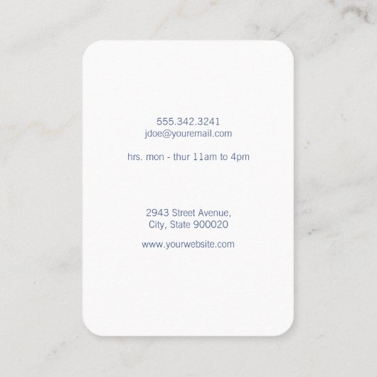 Penseel en schuim visitekaartje (Achterkant)