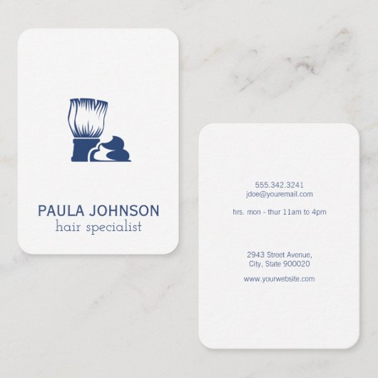 Penseel en schuim visitekaartje (Voorkant / Achterkant)