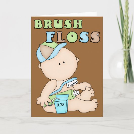 Penseel Floss Baby Boy Wenskaart Kaart (Voorkant)