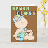 Penseel Floss Baby Boy Wenskaart Kaart (Gele Bloem)