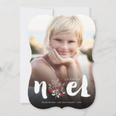 Penseel geborsteld Vet Keel Floral Rustic kerstfot Feestdagenkaart (Voorkant)