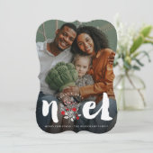 Penseel geborsteld Vet Keel Floral Rustic kerstfot Feestdagenkaart (Staand voorkant)