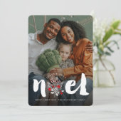 Penseel geborsteld Vet Keel Floral Rustic kerstfot Feestdagenkaart (Staand voorkant)