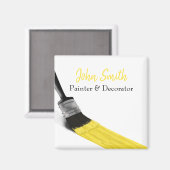 Penseel Geel penseel van het bedrijf van de schild Magneet (Voorkant / Achterkant)